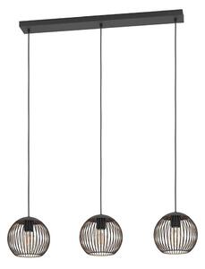 Eglo 901869 - Lustră suspendată pe cablu ALMANZORA, 3xE27/60W/230V, neagră