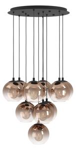 Eglo 901926 - Candelabru suspendat pe cablu ARISCANI 10xE27/60W/230V negru/bej/fumuriu