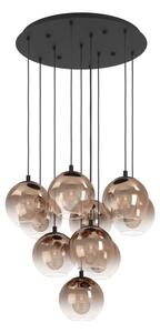 Eglo 901926 - Candelabru suspendat pe cablu ARISCANI 10xE27/60W/230V negru/bej/fumuriu