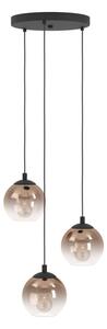 Eglo 901925 - Lustră pe cablu ARISCANI 3xE27/60W/230V negru/bej/fumuriu
