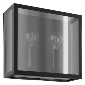 Eglo 31566 - Aplică de perete pentru exterior ALAMONTE SMOKE 2xE27/40W/230V IP44 neagră