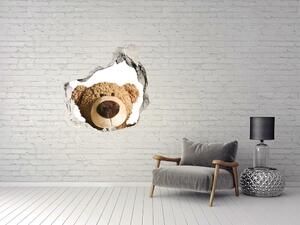 Autocolant de perete gaură 3D ursuleț