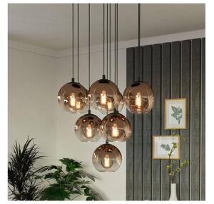 Eglo 901926 - Candelabru suspendat pe cablu ARISCANI 10xE27/60W/230V negru/bej/fumuriu
