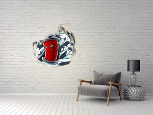 Autocolant 3D gaura cu priveliște graffiti