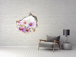 Autocolant de perete gaură 3D Flori în lunca