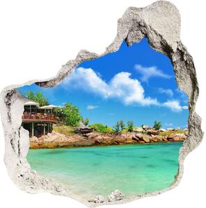 Autocolant gaură 3D Plaja Seychelles