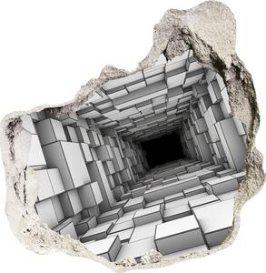 Fototapet 3D gaură în perete Tunel cu cuburi