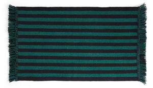 Stripes and Stripes Wool Covor 95x52 Green - HAY