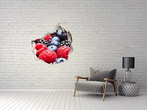 Fototapet 3D gaură în perete fructe de padure
