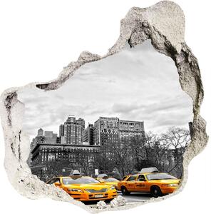 Autocolant de perete gaură 3D New York taxiuri
