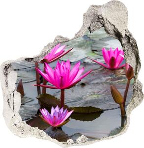 Autocolant un zid spart cu priveliște floare de lotus