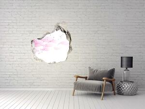 Fototapet 3D gaură în perete floare roz