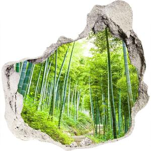 Fototapet un zid spart cu priveliște pădure de bambus