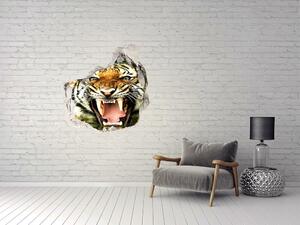 Fototapet 3D gaură în perete hohotitor tigru