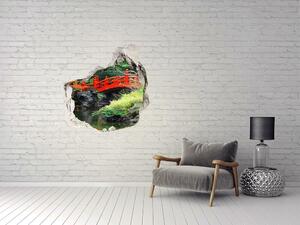 Autocolant 3D gaura cu priveliște grădină japoneză