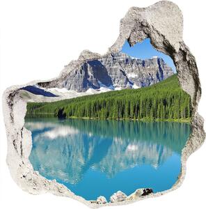 Autocolant gaură 3D Lacul în munți