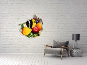 Fototapet 3D gaură în perete Legume si fructe