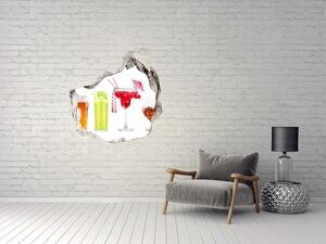 Fototapet 3D gaură în perete Un set de băuturi