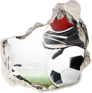 Autocolant de perete gaură 3D picioare fotbalist