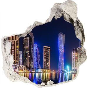 Autocolant gaură 3D Dubai timp de noapte