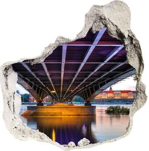 Autocolant 3D gaura cu priveliște Bridge în Varșovia