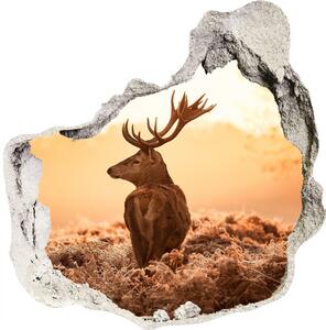 Autocolant un zid spart cu priveliște Sunrise Deer