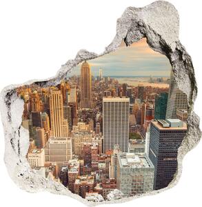 Fototapet 3D gaură în perete New York pasăre de zbor