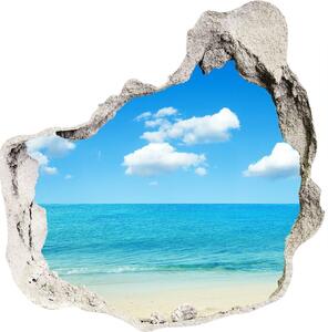 Autocolant de perete gaură 3D Paradise Beach