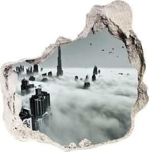 Fototapet un zid spart cu priveliște Ceață peste cosmopolitul Dubai