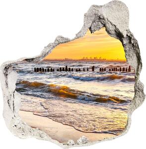 Autocolant 3D gaura cu priveliște Sunset Beach