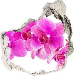 Autocolant de perete gaură 3D Orhidee roz