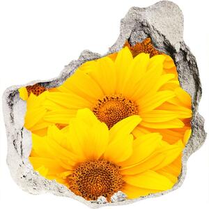 Autocolant un zid spart cu priveliște Floarea soarelui