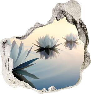 Autocolant de perete gaură 3D flori de lotus