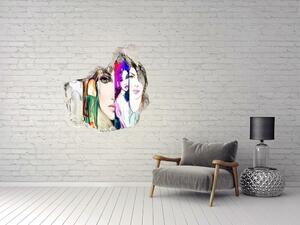 Autocolant de perete gaură 3D portrete de femei