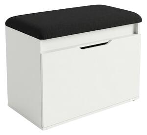 Dulap pentru pantofi cu loc de șezut și compartiment de depozitare VIRA, 60 x 50 x 35 cm, alb