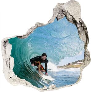 Autocolant gaură 3D Surfer pe val