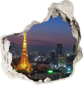 Autocolant de perete gaură 3D Turnul din Tokyo