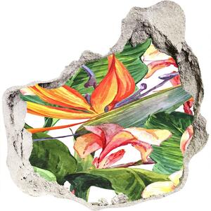 Autocolant gaură 3D flori tropicale