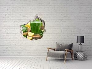 Autocolant de perete gaură 3D cocktail verde