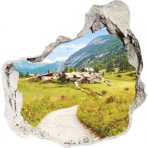 Autocolant un zid spart cu priveliște Pășuni în Alpi