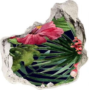 Autocolant de perete gaură 3D flori tropicale