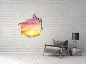 Autocolant de perete gaură 3D Apus de soare