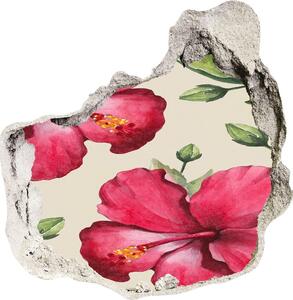 Fototapet 3D gaură în perete Hibiscus roz
