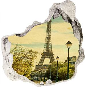 Autocolant un zid spart cu priveliște Turnul Eiffel din Paris