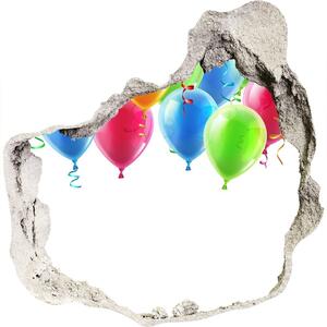 Autocolant 3D gaura cu priveliște baloane colorate