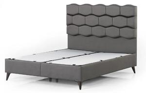 Pat STONE 160x200, stofa clasica maro - Notto C0533, cu somiera si spa
