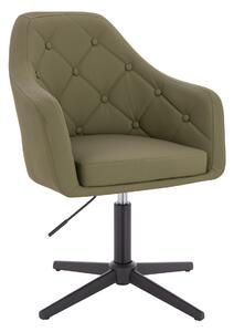 HR831CROSS Scaun Khaki Piele Ecologica Premium Soft cu Bază Neagră