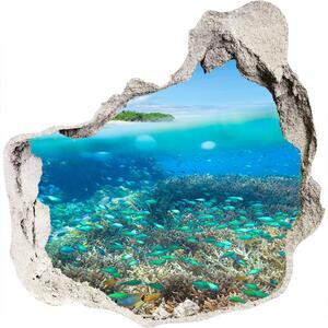 Autocolant un zid spart cu priveliște recif de corali