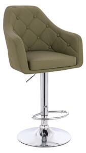 HR831W Scaun Khaki Piele Ecologica Premium Soft cu Bază Cromata