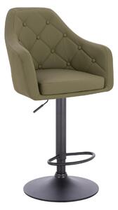 HR831W Scaun Khaki Piele Ecologica Premium Soft cu Bază Neagră